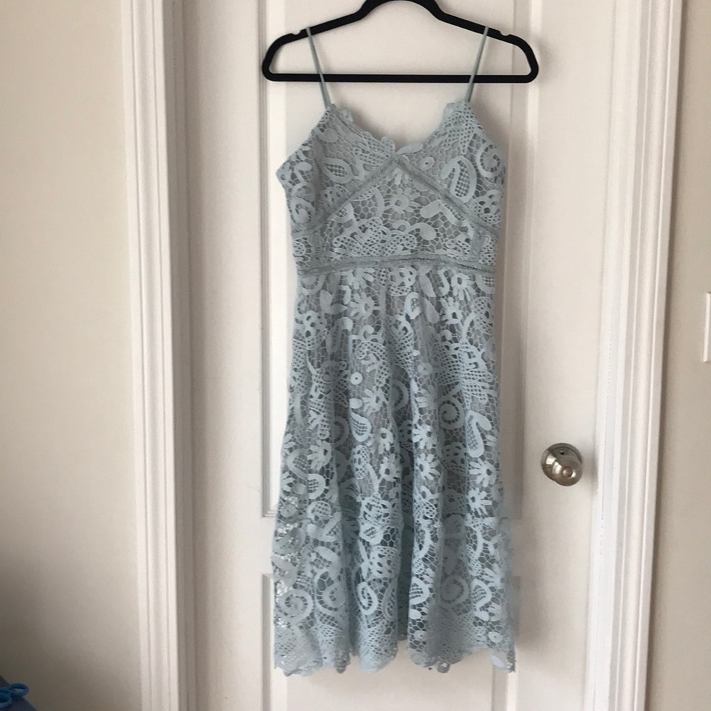 Light blue lace overlay dress